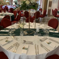 Table de mariage - thème vert et doré